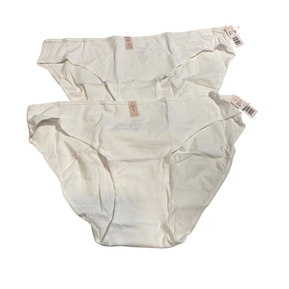 2 pairs of R Line Womens Bikini Underwear Bright White L 90% Cotton 10% Elastane